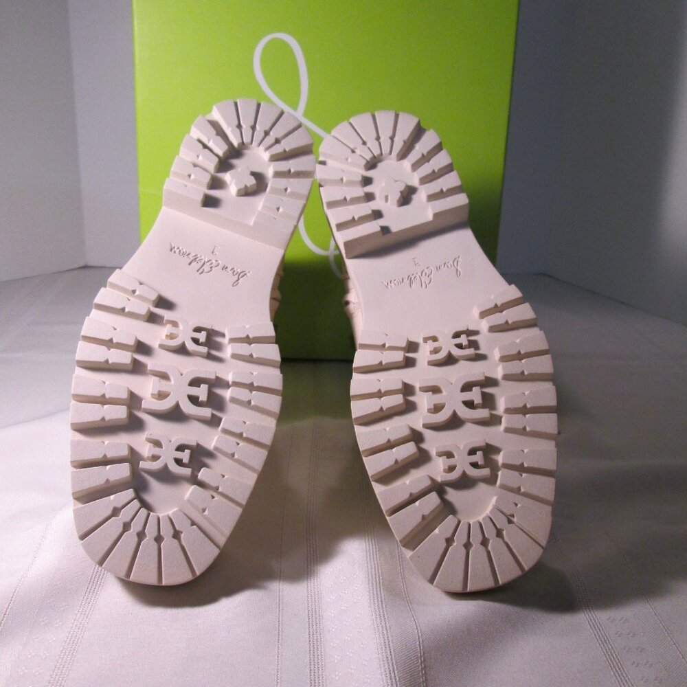 Sam Edelman Lue Leather Combat Boots Ivory Sz 9M NIB - Picture 9 of 12